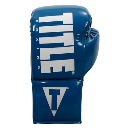TITLE Boxing Inferno Intensity Lace Training Gloves - MMA, Kickboxing, Punching Bag, Sparring - 14, 16, 18oz - color: Blue/White, size: 16 oz