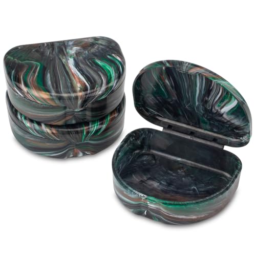 Practicon Marble Retainer Cases, Orthodontic Aligner Case, Mouth Guard Holder (3 Pack) (Camo) - color: Camo