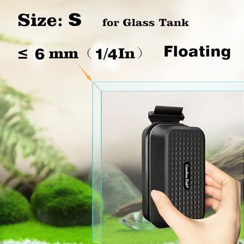Aquarium Super Strong Magnetic Cleaner for Glass Fish Tank Magnet Brush with Algae Scrapers Floating - size: S