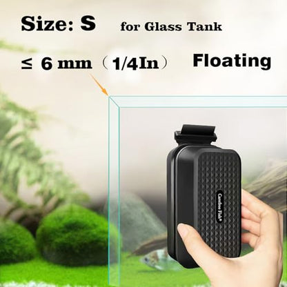 Aquarium Super Strong Magnetic Cleaner for Glass Fish Tank Magnet Brush with Algae Scrapers Floating - size: S