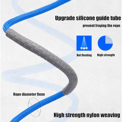 23 FT Long Jump Rope for Kids Adults,Double Dutch Jump Rope,Adjustable Skipping Ropes with High-strength Nylon Braided Rope Core,360°Rotation Not Entangled,Long Enough for 4-6 Jumpers.Blue