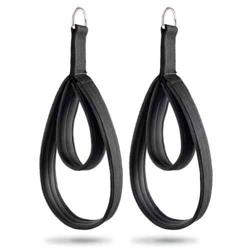 Wonderful Day 2PCS Pilates Reformer Straps Double Loop for Home Gym - color: Black