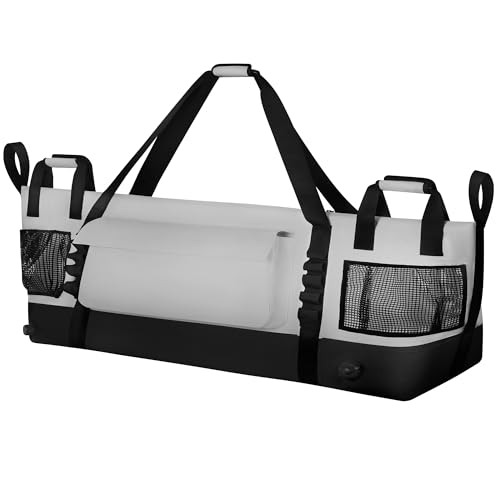 Insulated Fish Cooler Kill Bag with Flat Bottom-25x17.5 40x16 60x20Inches Waterproof Fishing tackle Kill Cooler Bag - color: Light Grey-60x20x10