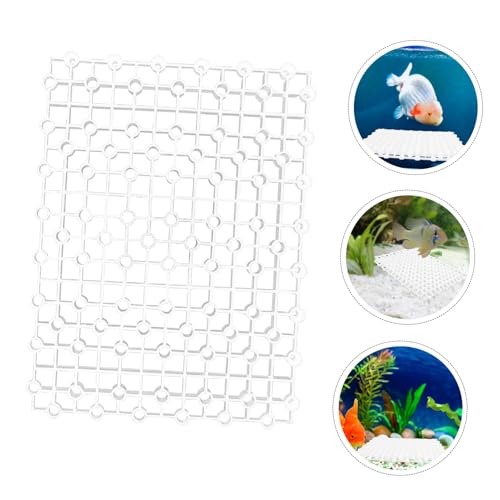 HANABASS 4pcs Aquarium Divider Boards Reusable Fish Tank Bottom Plate Grid Flexible Splicing Design Material for Fish Separation and Filtration Pegs Included