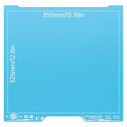 BIQU CryoGrip Pro Frostbite Build Plate for Bambu-Lab H2D H2S 3D Printers, Cold Plate, Room Temperature Printing, Double-Sided Textured Sheet, Print Area 350x325mm, 1 Piece - color: Frostbite-Blue, size: 346*355MM-H2D/S, style: Frostbite