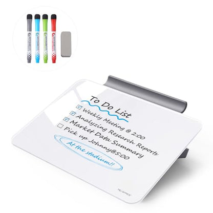 Small Desktop Whiteboard - Glass Dry Erase Board 8 X 6 Inches Tabletop Easel Whiteboard with Stand, Desk Board Buddy for Artist, Teacher and Student - color: 8 X 6 Inches - White