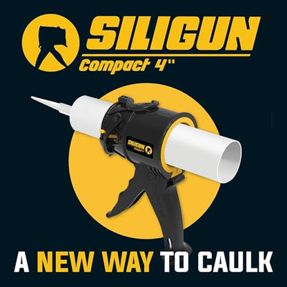 SILIGUN™ Compact Caulking Gun - No Drip Caulk Gun - Patented Design - Lightweight ABS Frame - Works with All 10 oz Tubes (SILIGUN Nozzle Kit) - color: Siligun Nozzle Kit