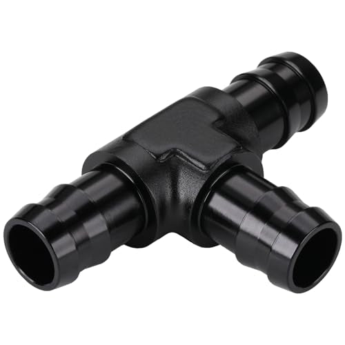 5/8" 16mm Hose Barb Tee T Fitting Adapter Aluminum Black - size: 16mm