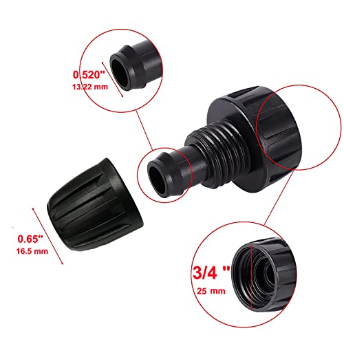 1/2 Inch Drip Irrigation Tubing Faucet Adapter 6 Pack, 3/4" to 1/2" Irrigation System Hose Adapter, 3/4 Inch Faucet Connector Garden Hose Adapter - size: 3/4" to 1/2" Hose Adapter (6 Pack)