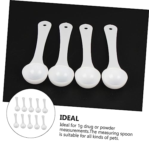 Mobestech 60pcs Pet Medicine Measuring Spoons Gram Quantitative Scoops for Precise Powder Measurement Lightweight Pet Supplies for Easy Dosing Fish Tanks and Animals