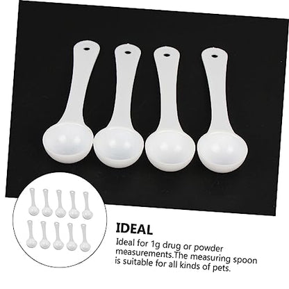 Mobestech 60pcs Pet Medicine Measuring Spoons Gram Quantitative Scoops for Precise Powder Measurement Lightweight Pet Supplies for Easy Dosing Fish Tanks and Animals