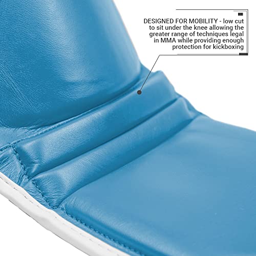 Revgear Superlite Light Weight Leather Shin Guards | for Martial Arts/MMA - color: Blue, size: X-Large