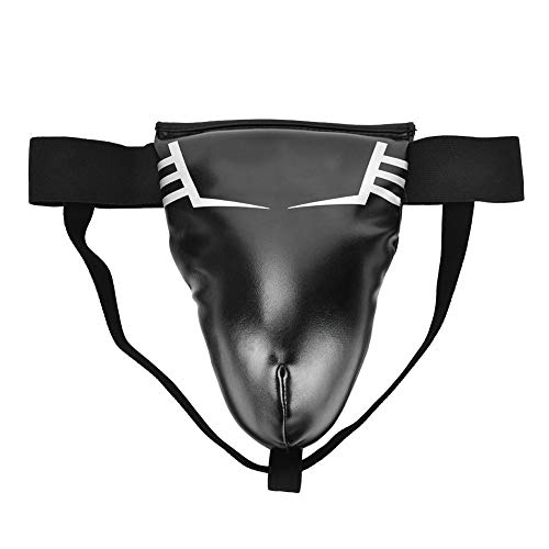 VBESTLIFE Men Taekwondo Groin Guard, PU EVA Boxing Karate Jockstrap Crotch Protector for Kickboxing, Boxing, Karate, Sparring