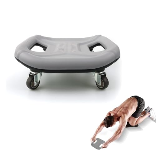 ab roller wheel Abdominal Abs Training Machine Equipment, Ab Wheel Roller Exercise for Home Gym, Waist Strength Trainer with a Kneel Mat (Grey)