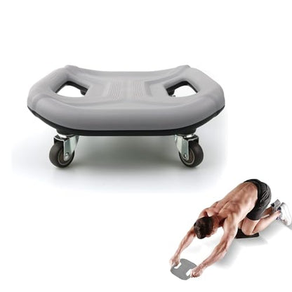 ab roller wheel Abdominal Abs Training Machine Equipment, Ab Wheel Roller Exercise for Home Gym, Waist Strength Trainer with a Kneel Mat (Grey)