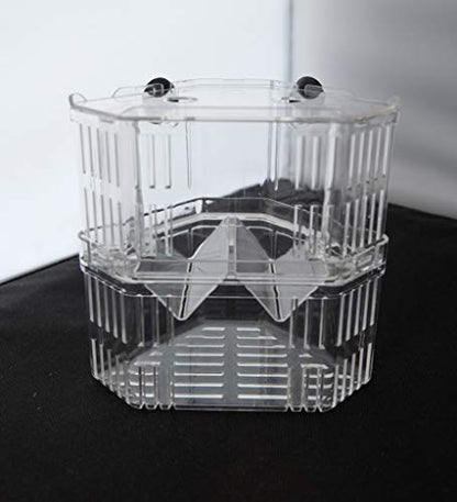 Aquarium Fish Breeder Box for Hatchery, Isolator, Injured Fish, Shrimp Clownfish (BX-007) - size: BX-007