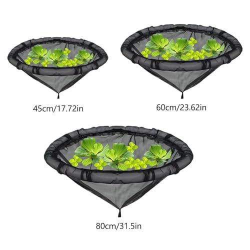 Round Floating Flora Fish Barrier, Water Floating Pond Planter Corral Island Landscape Planting Protector Fine Mesh with Lifting Ring,Water Features Ponds Decoration & ProtectPond from Birds (31inch) - size: 80cm/31.5inch