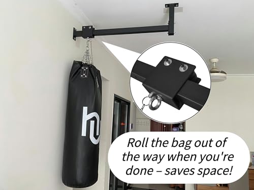 Heavy Bag Hanger Roller Wall Ceiling Mount 40'' - 50'' Long Rail Ease Adjust for Heavy Punching Bags up to 300 LBS - size: B. 50'' long rail