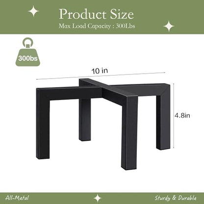 2 Pack 10" Metal Plant Stand Indoor Outdoor, Heavy Duty Plant Stools Indoor, Mid Century Modern Planter Holders, Low Short Plant Pot Stands, Black, Fit 5"-10" Pot - size: 10 INCH