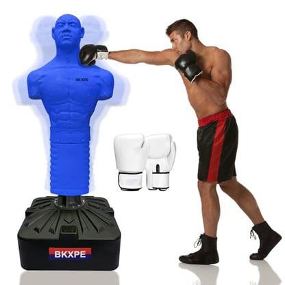 Heavy Duty Punching Bag Stand, Free Standing Boxing Dummy for Home Gym - color: Blue