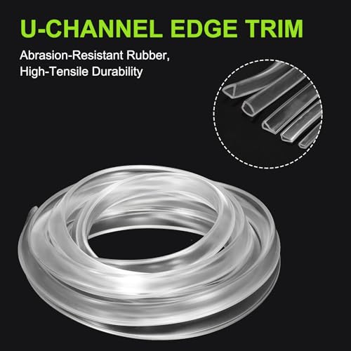 PATIKIL Rubber Seal Strip, 10Ft Flexible U Channel Edge Trim Protector Soundproof Door Seal Strips Fit 14-15mm Thick Edge, 3/4"(19mm) Width, 15/32"(12mm) Height, Transparent - size: 3/4"(19mm ) x 15/32"(12mm )