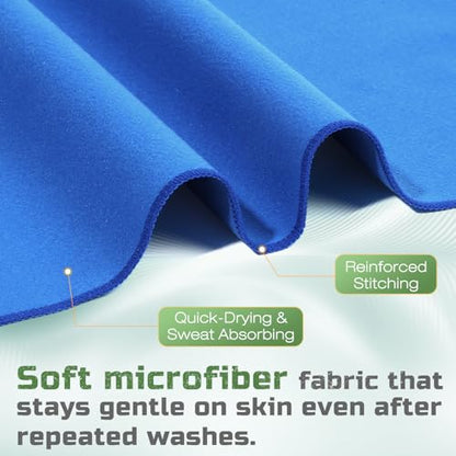 20 Pack 12"x10" Microfiber Sweat Absorbing Handkerchiefs for Men, Quick-Dry Sweat Rags Towels for Face, Neck, Gym - color: 20darkblue