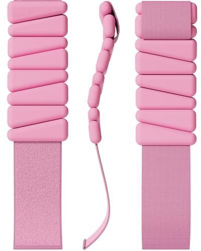 Pilates Wrist & Ankle Weights | Adjustable Weighted Bangles | 1LB/2LB Each - color: Pink, size: 1 LB