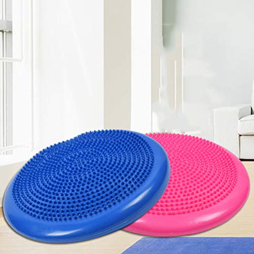 Haofy Inflatable Yoga Mat, PVC Balance Exercise Disc with Soft Flexible Material, for Fatigue Reduction and Health Improvement, 330mm x 330mm x 10mm - color: Pink