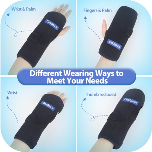 Wrist Ice Pack for Carpal Tunnel, Reusable Hot Cold Therapy Hand Ice Pack Wrap Wrist Ice Brace for Hand Surgery, Rheumatoid, Tendinitis, Swelling, Injuries, Pain Relief