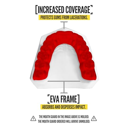 2 Pack Nxtrnd Classic Mouthguard, Custom Fit Sports Mouthpiece for Football, Boxing, MMA, Basketball, Hockey, Lacrosse, Youth & Adult (Red) - color: Red