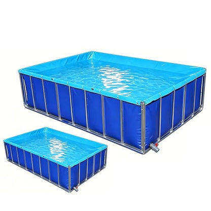 Canvas Fish Pond, Heavy-duty Square Design With Support Frame, Foldable Large-capacity Tank, Knife-coated Fabric Reservoir, Suitable For Aquaculture, Koi Farming, And Irrigation(1x0.6x0.6m) - size: 1x0.6x0.6m