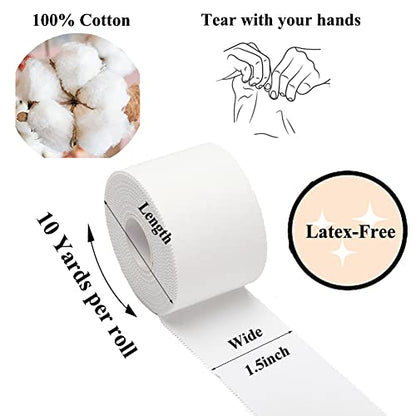 ADMITRY Athletic Tape,5 Pack White Sports Tape - color: Athletic Tape White(cotton)-5 Rolls