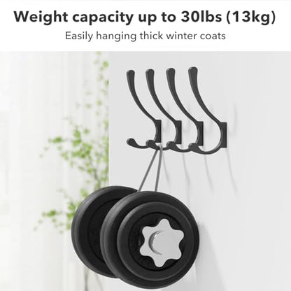Coat Hooks Wall Mounted, Heavy Duty Hooks Hanging Towel, Black 8 Pack,Metal - size: 8 Pack