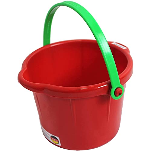 Spielstabil Beach Toys Bundle - 3 Pack of Small Sand Pails (1 Red, 1 Blue, 1 Yellow Beach Bucket) - Sand Buckets for Kids and Outdoor Play Equipment for 18 Months and Up