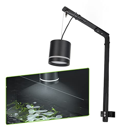 Aquarium Light Stand Adjustable Height 12 to 24 Inches Universal Mount for Fish Tank Lighting Bracket Supports 15 Lbs Weight Black Finish for Stable Light Fixing in Large Deep Aquariums
