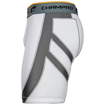 Champro Unisex-Adult Wind-up Compression Sliding Shorts with CupWind Up Compression Polyester/Spandex Sliding Short w/Cup - size: XX-Large
