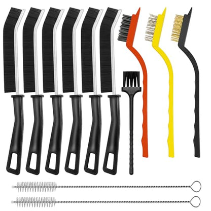 Crevice Cleaning Brush,Hard Bristle Grout Scrub Brushes Tool,Straw Cleaner Brush,Multifunctional Gap Cleaning Supplies Home Essentials for Household Use,Kitchen,Window,Bathroom,Corners(12PCS)