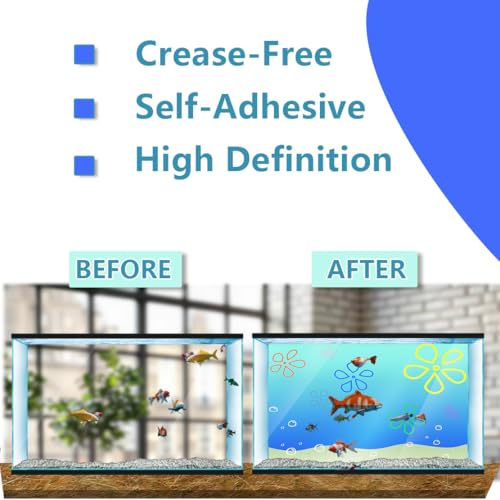 Aquarium Background Stickers - Japan Kanagawa Waves - Fish Tank Reptile Terrarium Decor Poster (75 x 50 cm / (29.5 x 19.6 inches)) - size: 75 x 50 cm / (29.5 x 19.6 inches)