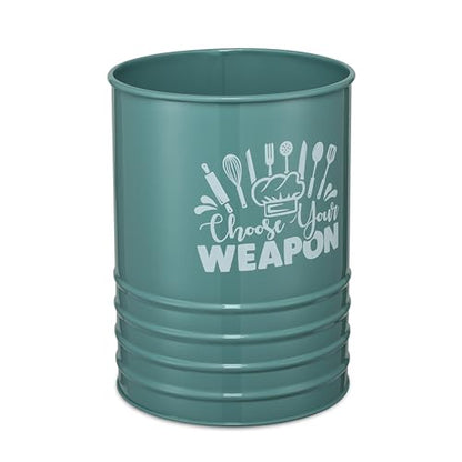 dudki Metal Cutlery Holder & Spoon Stand for Kitchen - Spoon, Knife, Fork, Chopstick, Cutlery Holder Kitchen Organizer Stand Dining Multifunctional Stand Choos Your Weapon (Moss-Green) - color: Moss-Green