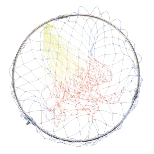 DOITOOL Fishing Net Replacement Stainless Steel 40cm Landing Net Head with Colorful Printed Deep Mesh 8mm Connector Sturdy Fish Catching Accessory for Outdoor Anglers