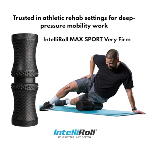 Extra Firm Density MAX Sport Foam Roller for Muscle Trigger Point Massage, Physical Therapy and Exercise | Advanced Roller Optimized for Neck & Spine, Relieve Back Muscle Pain - color: Black