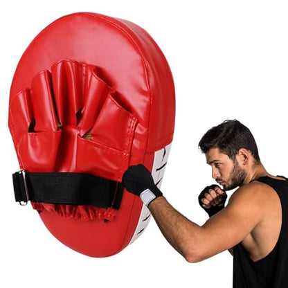 Boxing Target Pad Thick Adjustable Punching Curved Focus Mitts - color: Red