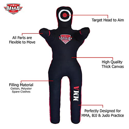 MMA Doctor Bane MMA Brazilian Grappling Submission Dummy Wrestling BJJ Judo Karate Punching Bag Standing Position - 4 FEET -UNFILLED