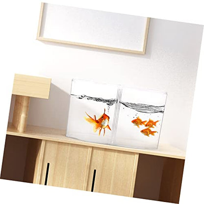 ARTIBETTER Transparent Fish Isolation Tank Two Compartments High- Breeding Box for Betta and Small Fish Aquarium Incubator for Spawning and