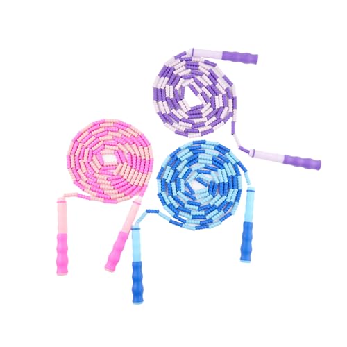 Beaded Bamboo-Segment Jump Rope - Durable PVC Skipping Rope with Anti-Slip Handle, Tangle-Free Design & Adjustable Length for Beginners