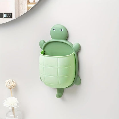 Hanging Storage Basket with Hook, Wall Mounted Plastic Box for Bathroom, Toiletries and Makeup, Space Saving Organiser for Home, Bedroom, Kitchen