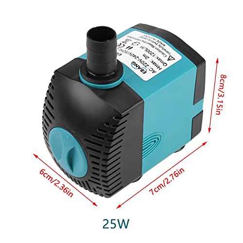 Ultra-Quiet Submersible,3w-25W 220-240V 200L/H-1200L/H 0.5m-2m Fountain,Non- Fish Filter,for Aquarium Fish,Fountains,Flowing Water