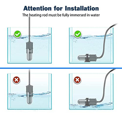 Adjustable Mini Aquarium Heater 0.5/1/2/3 Gallon Submersible Small Fish Tank Heater 10W/20W/30W Digital Display Thermostat External Temperature Controller (10W) - size: 10W