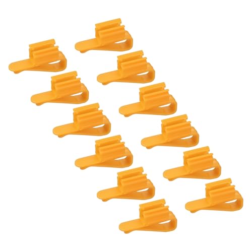 Fish for Tank Mounting Clip, Adjustable Hose Clamp Mounting Clip Water Pipe Hose Holder for 0.3"-1" Dia Tube, (Orange, 12Pcs), Intended for Aquarium Air Pump/Pipe Organizer