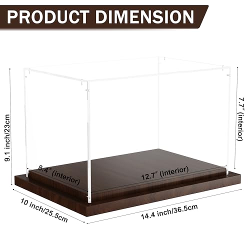 VGMiu Boxing Glove Display Case with Wood Base Acrylic Boxing Glove Case - size: Boxing Glove Case